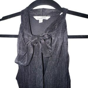 Dress Francescas  Collections Black with silver sleeveless dress bow front